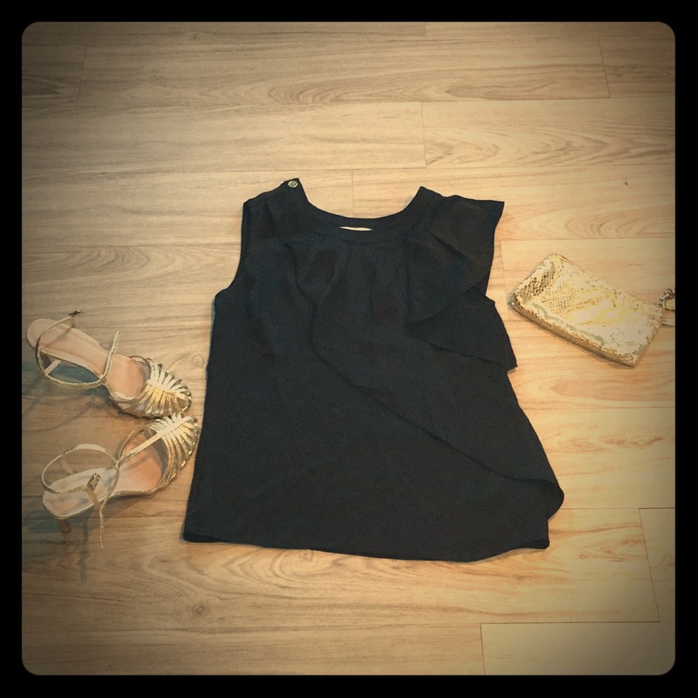 Michael Kors Asymmetric Ruffle Top